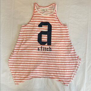 Abercrombie & Fitch Red and White Striped Tank Top